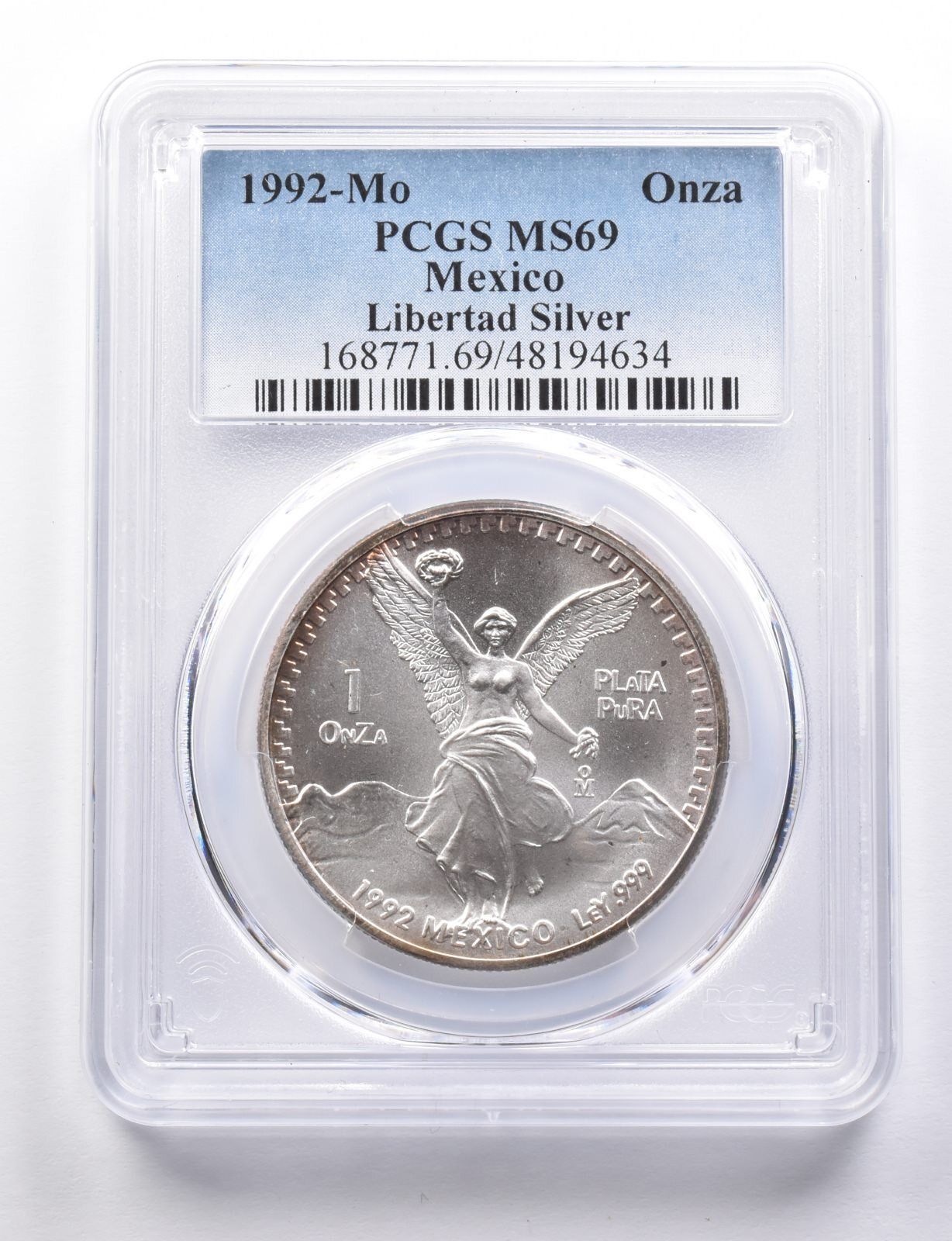 MS69 1992 Mo メキシコ 1 オンザ シルバー リベルタ PCGS *5740 - メルカリ