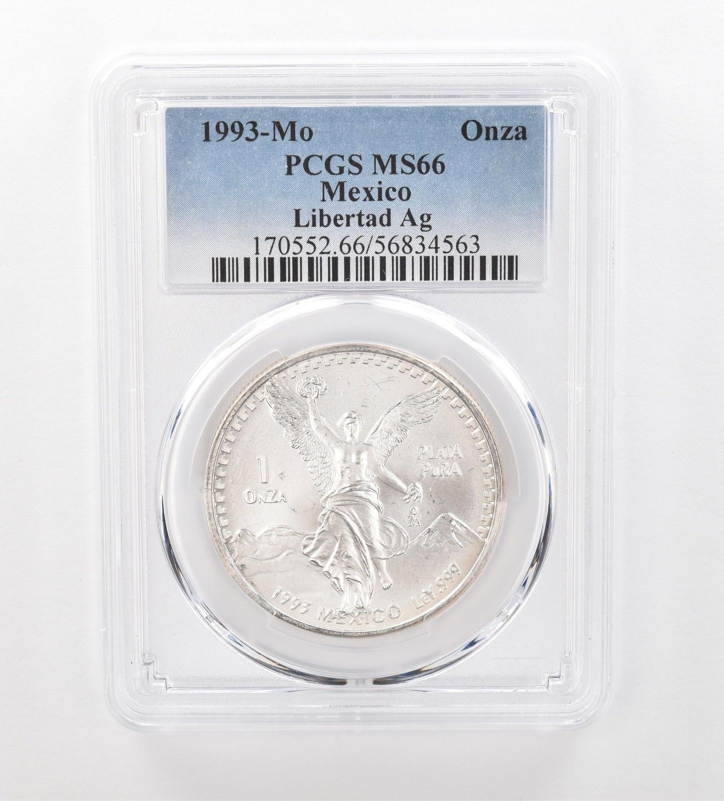 1993年 モ・メキシコ 1 オンザ シルバー リベルタッド MS66 PCGS