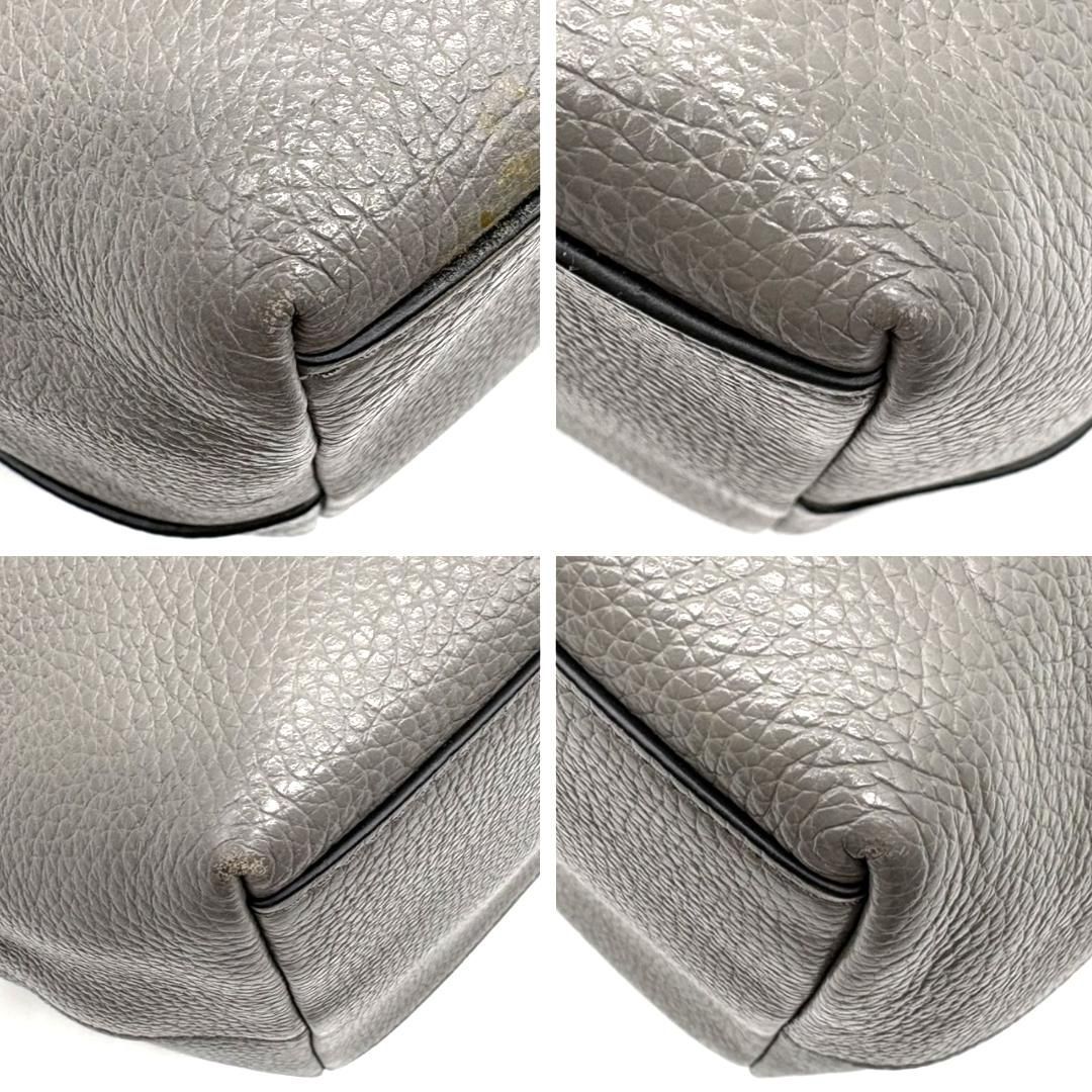 コーチ COACH シボ革 レザー トートバッグ グレー ブラック バイカラー