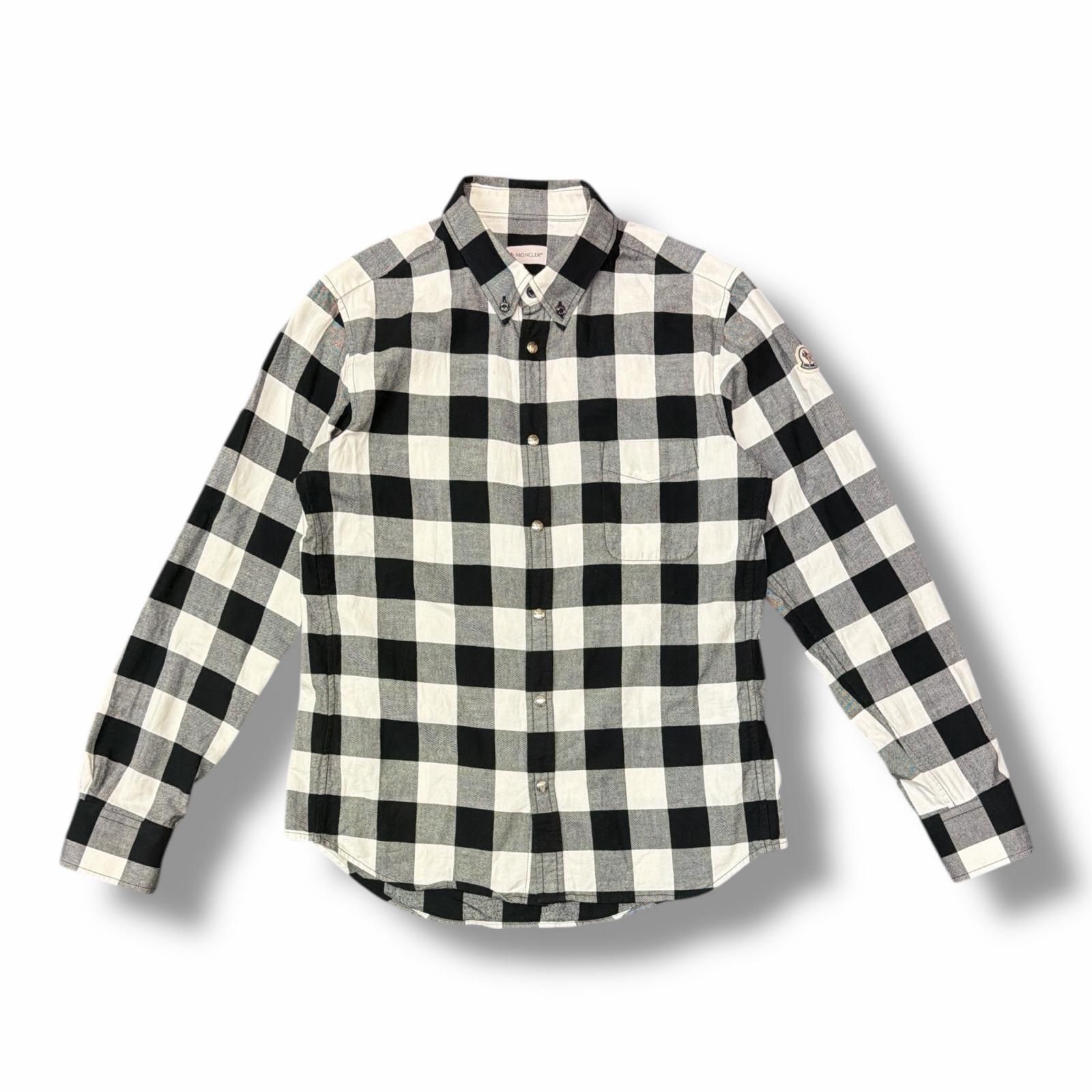 国内正規 MONCLER フランネルチェックシャツ 長袖シャツ モンクレール