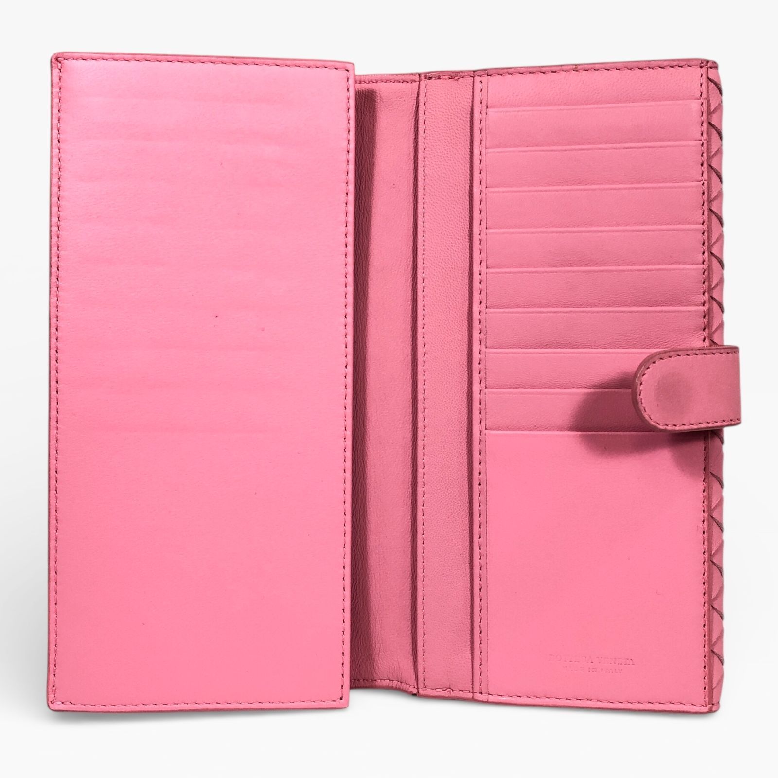 ▽BOTTEGA VENETA イントレチャート 二つ折り 長財布 134075 ピンク