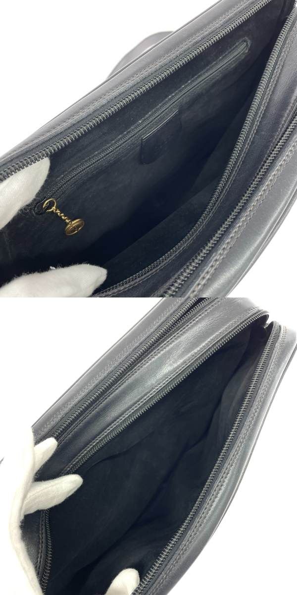GUCCI グッチ ショルダーバッグ  GGロゴ レザー 001・23・1458 ヴィンテージ品   ブラック レディース / 240001182402 GUCCI グッチ ショルダーバッグ GGロゴ レザー 001・23・1458