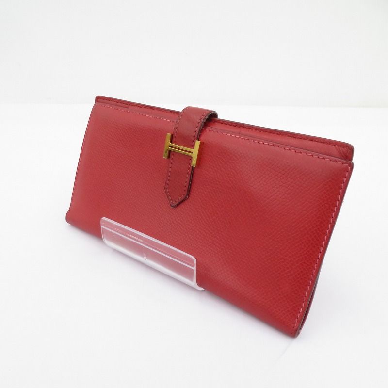 瀬戸大橋店】 中古 HERMES | エルメス 長財布 ベアン レッド 【125