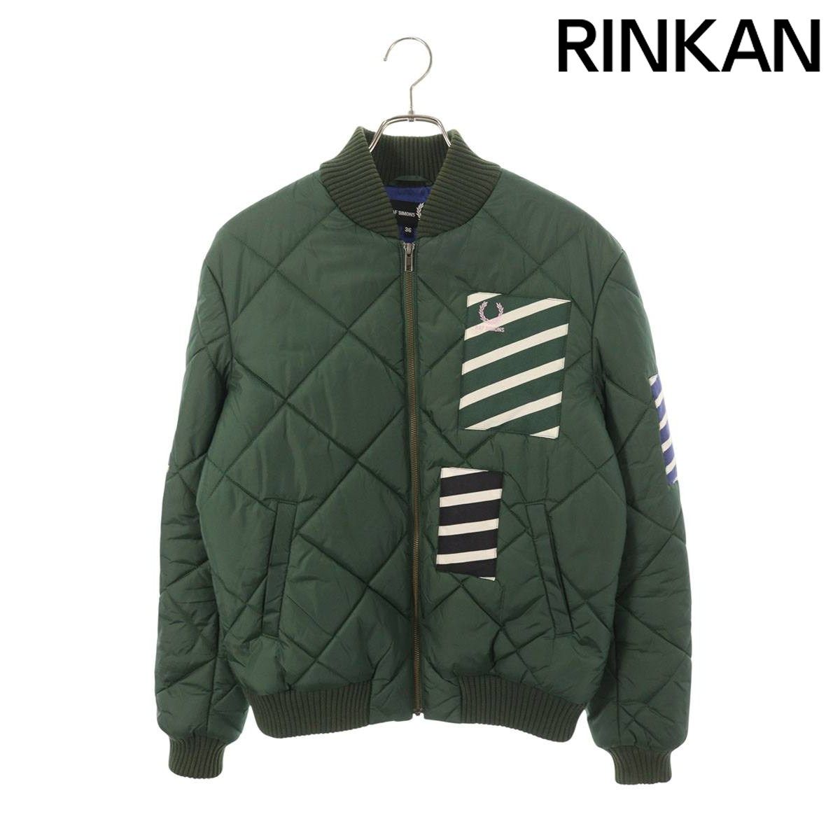 フレッドペリー　リバーシブル　ジャンパー　ブルゾン　キルティング　千鳥格子　M ラフシモンズ ×フレッドペリー FRED PERRY SJ5276 ロゴ刺繍