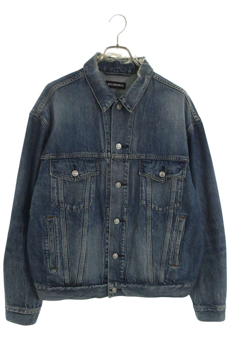 バレンシアガ 557351 TBP48 バックロゴダメージデニムジャケット