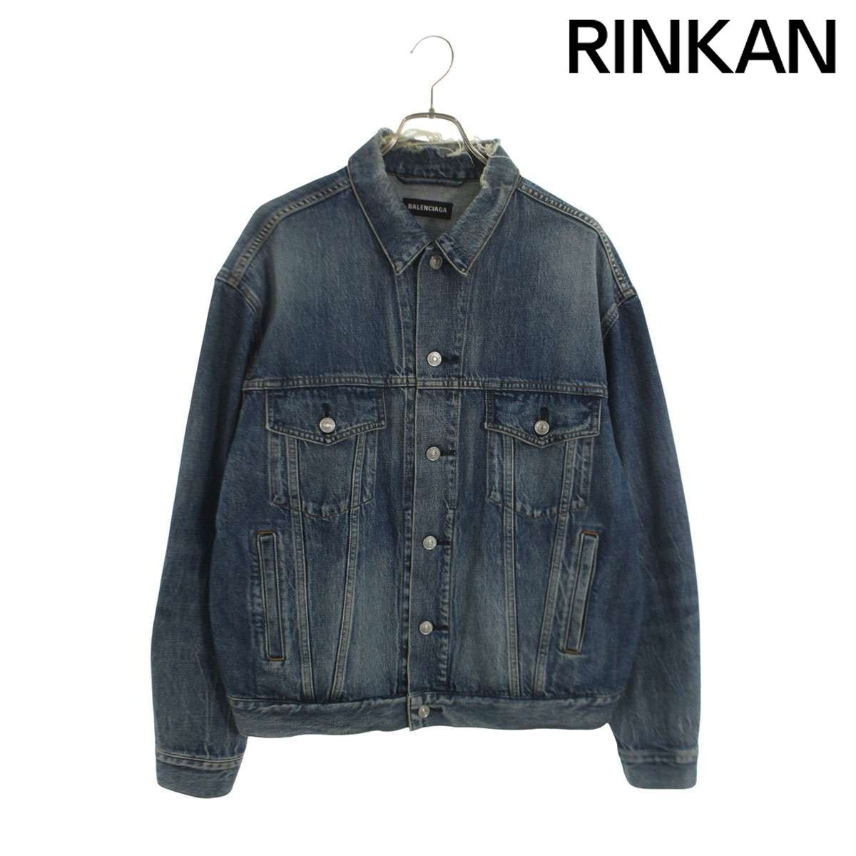 バレンシアガ 557351 TBP48 バックロゴダメージデニムジャケット