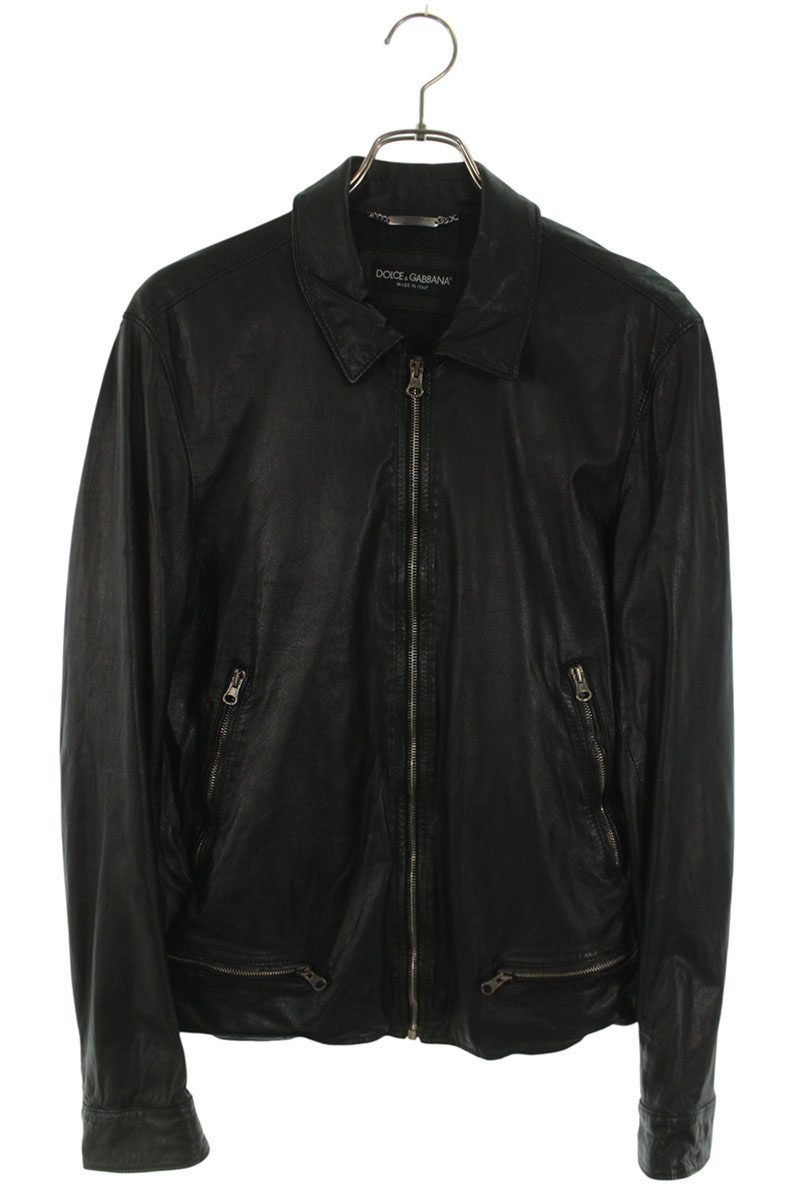 ドルチェアンドガッバーナ G9N91L ラムスキンシングルライダースレザー