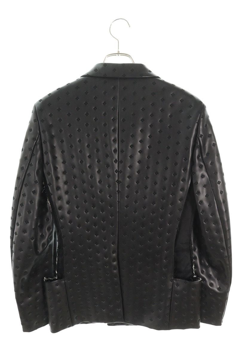 美品✨️コムデギャルソンオムプリュス フェイクレザー ジャケット M コムデギャルソンオムプリュス 23AW PJ-J027 AD2022刺繍サイドカット