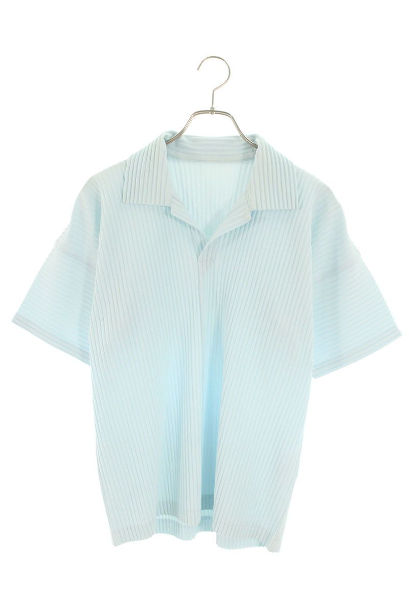 オムプリッセイッセイミヤケ プリーツスキッパー半袖シャツ メンズ