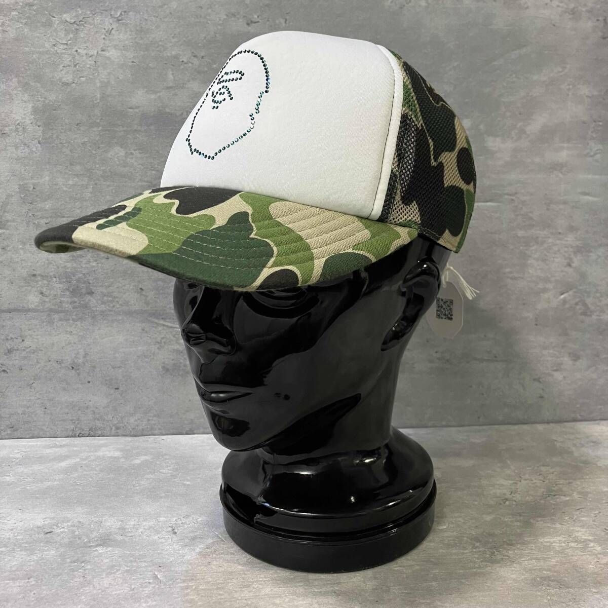 A BATHING APE camo crystal stone mesh cap 迷彩メッシュキャップ