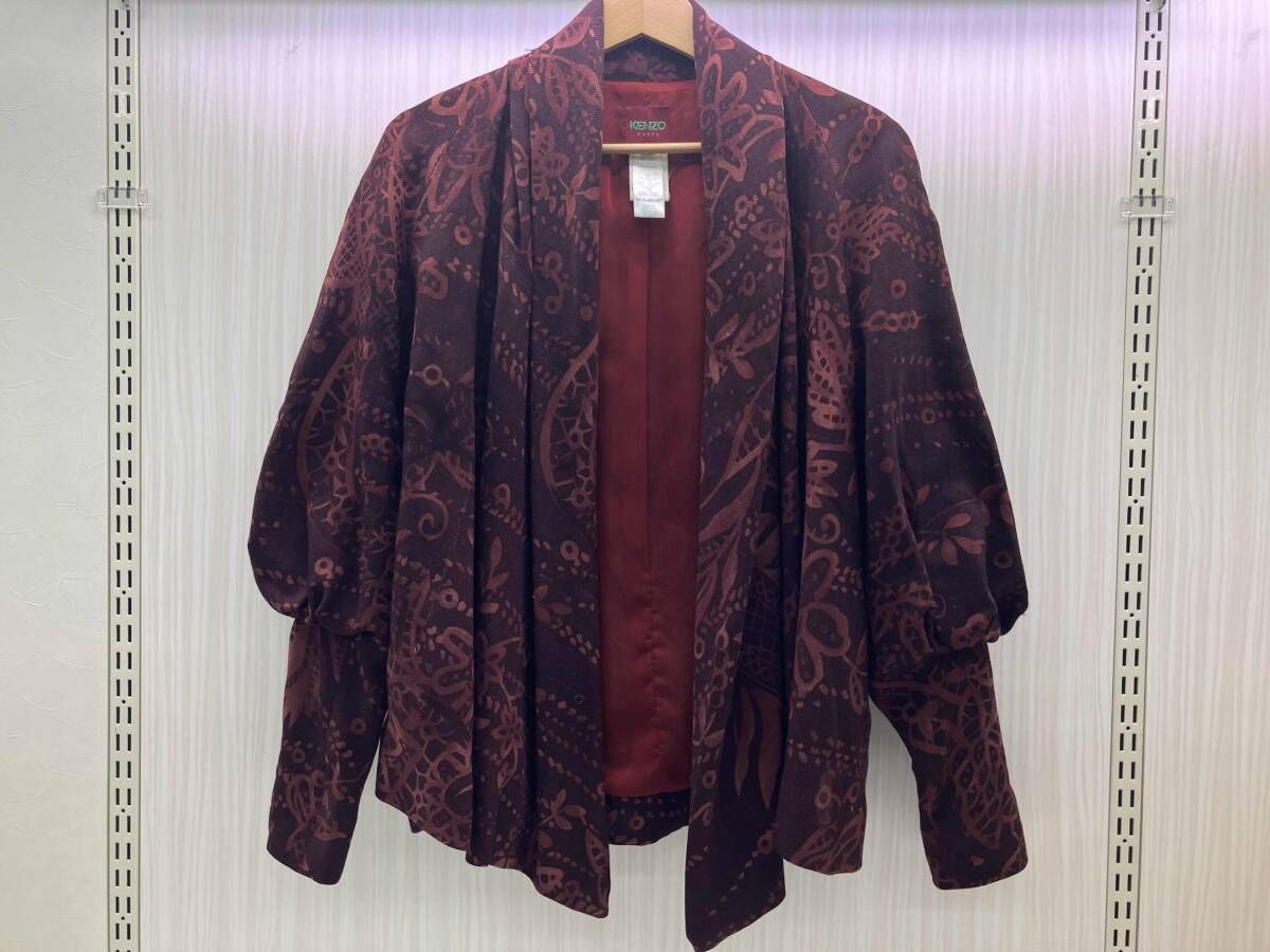 現状品 KENZO ケンゾー 総柄 セットアップ ジャケット&スカート ひざ丈