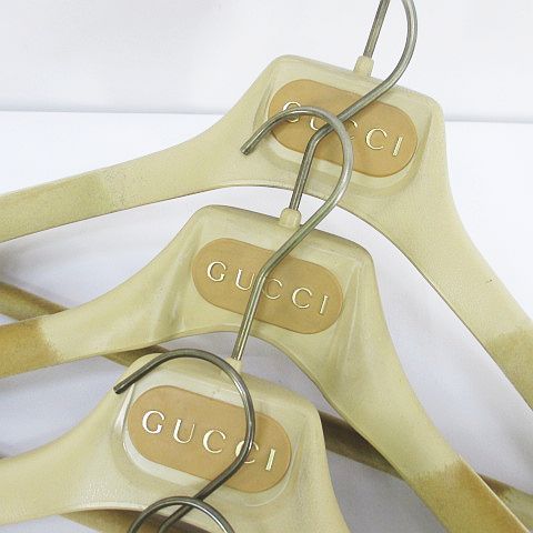 グッチ GUCCI ハンガー パンツハンガー 6本セット 形違い ベージュ系