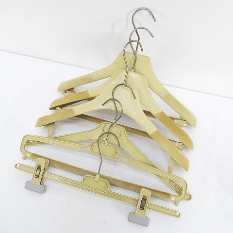 ハイブランド ハンガー GUCCI ラグジュアリー ブランド グッチ GUCCI ハンガー パンツハンガー 6本セット 形違い ベージュ系