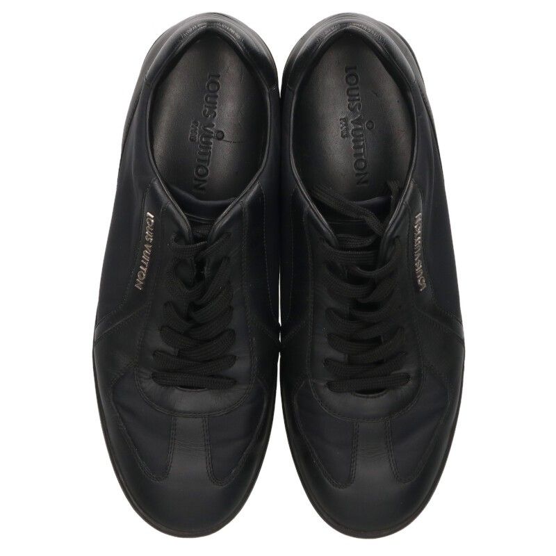 ルイヴィトン レザー切替ナイロンジャーマントレーナースニーカー