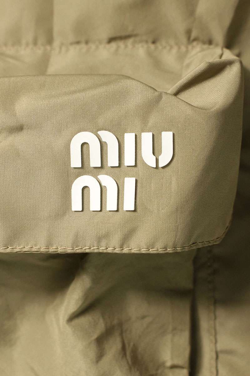 ミュウミュウ ML931 ロゴプリントアノラックジャケットブルゾン