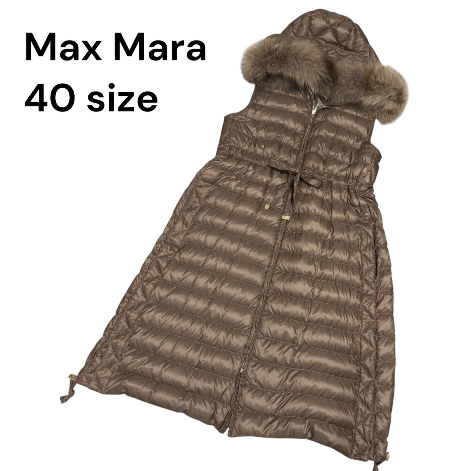 極美品】Max Mara The Cube ロングダウンベスト 40 ファー付 取り外し