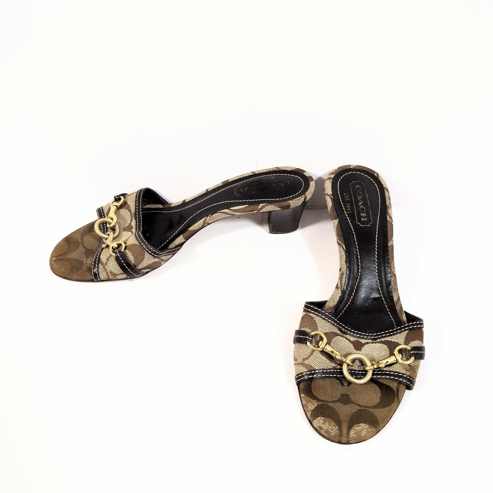 高級感◎リッチ◎【COACH】コーチ サンダル ミュール ヒール B