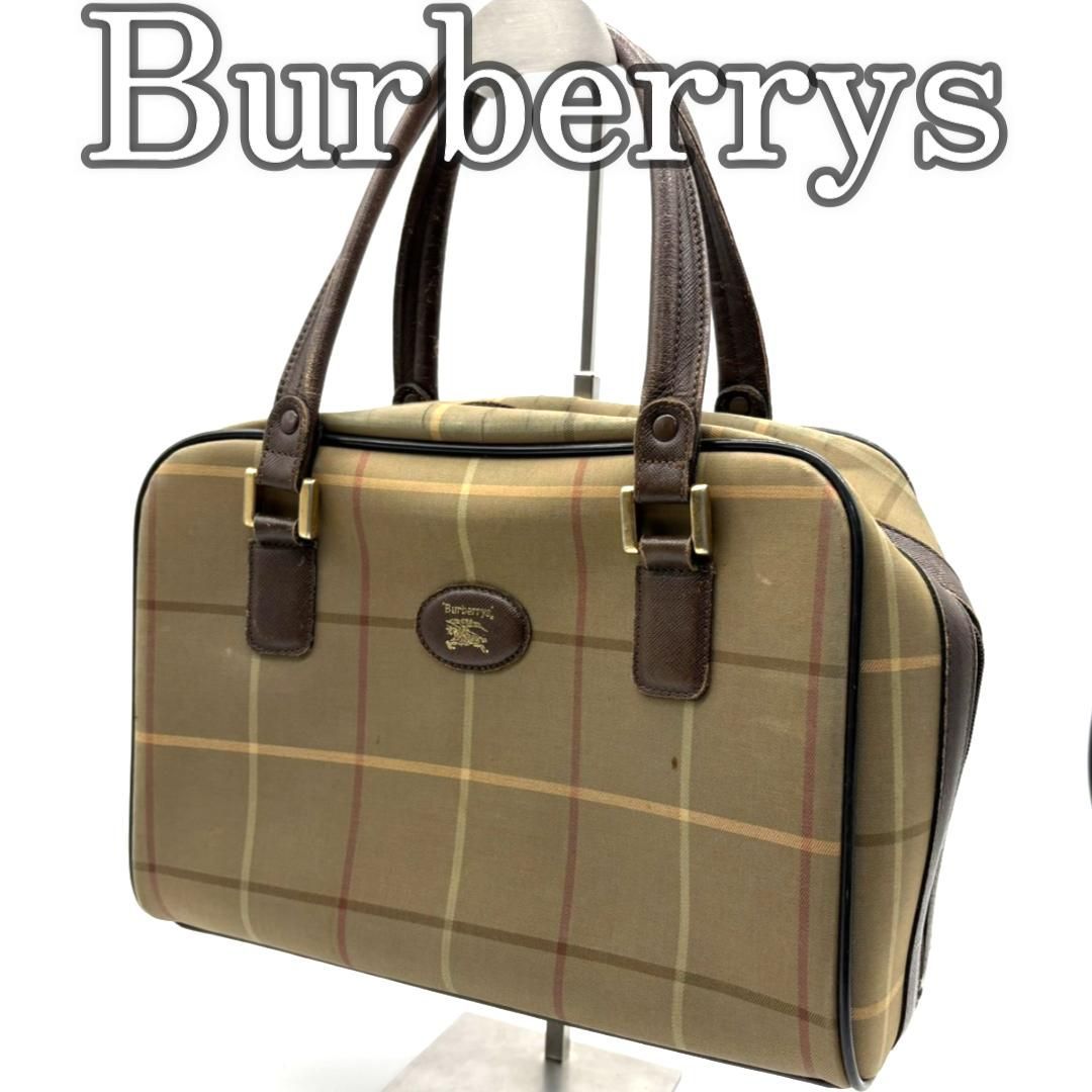 バーバリーズ Burberrys ハンドバッグ ミニボストン チェック柄 玉虫色