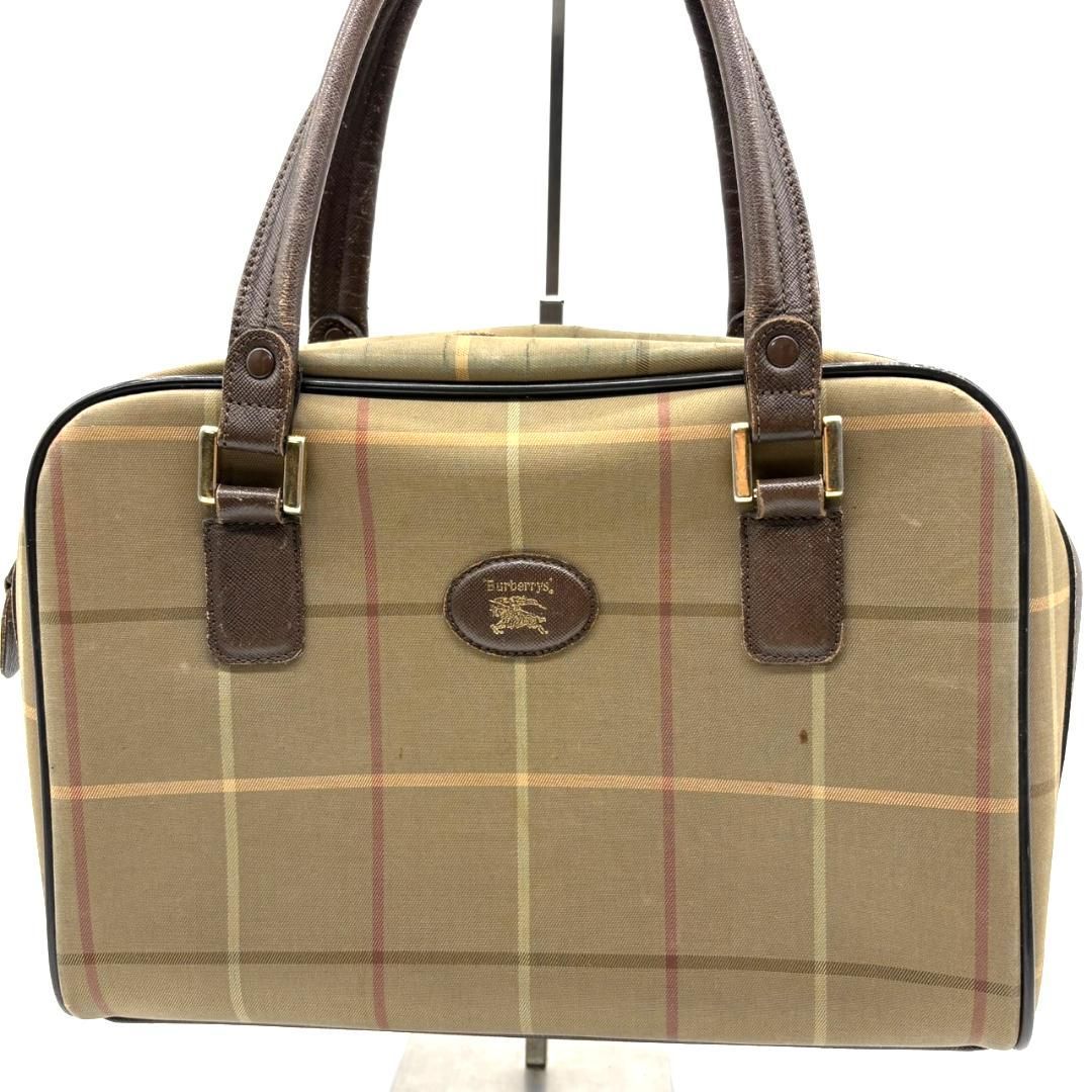 バーバリーズ Burberrys ハンドバッグ ミニボストン チェック柄 玉虫色