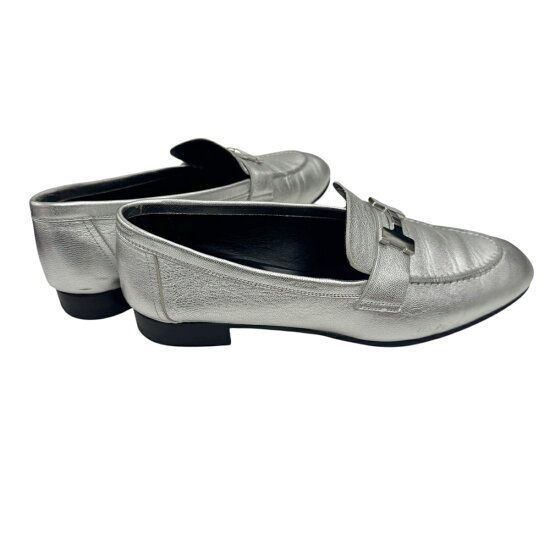 中古】HERMES エルメス モカシン パリ シルバー 37.5サイズ 日本サイズ