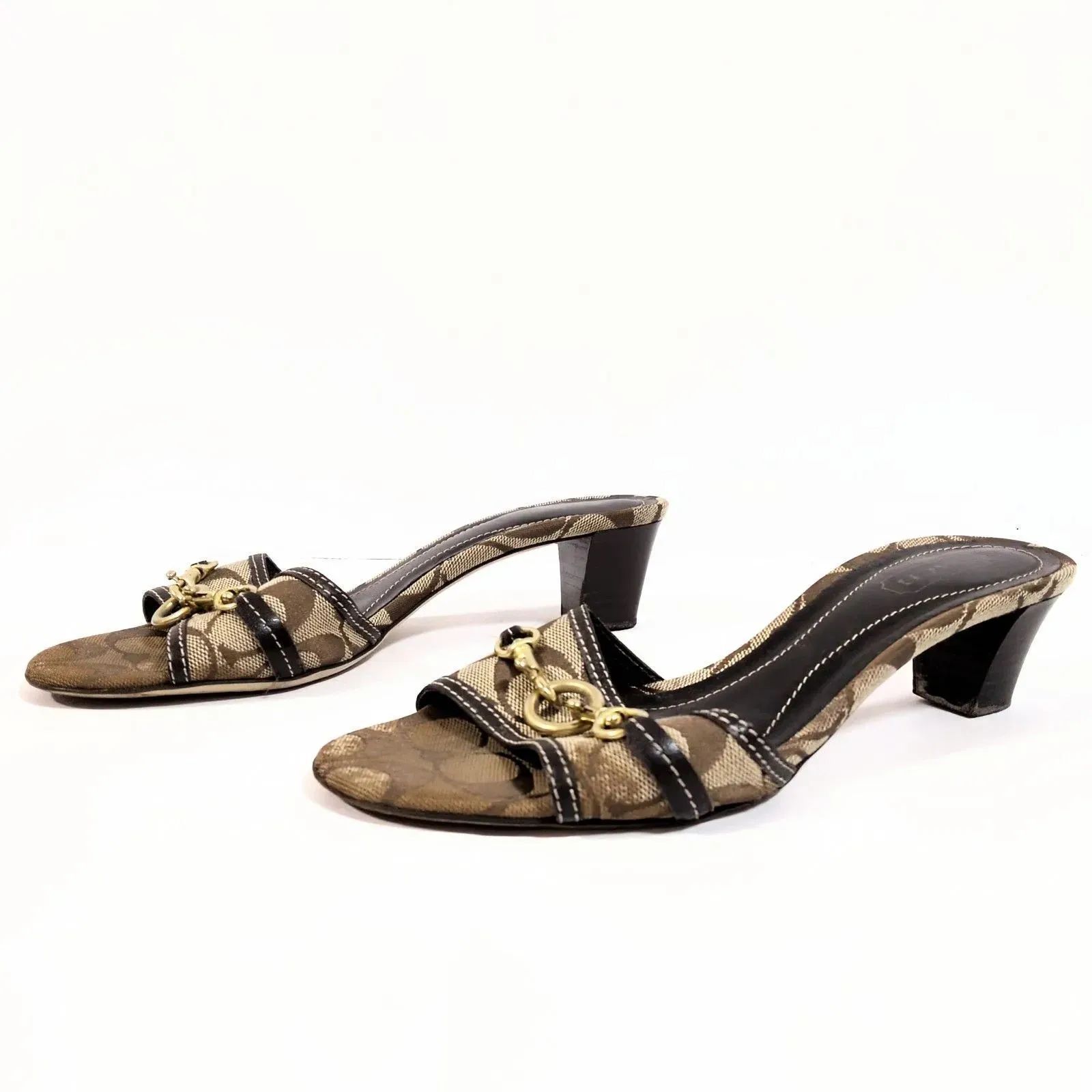 高級感◎リッチ◎【COACH】コーチ サンダル ミュール ヒール B