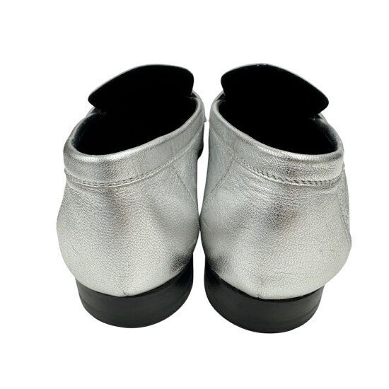 中古】HERMES エルメス モカシン パリ シルバー 37.5サイズ 日本サイズ