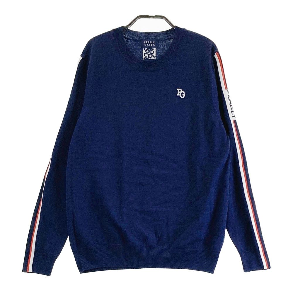 サイズ：4 PEARLY GATES パーリーゲイツ 長袖ニットセーター ネイビー