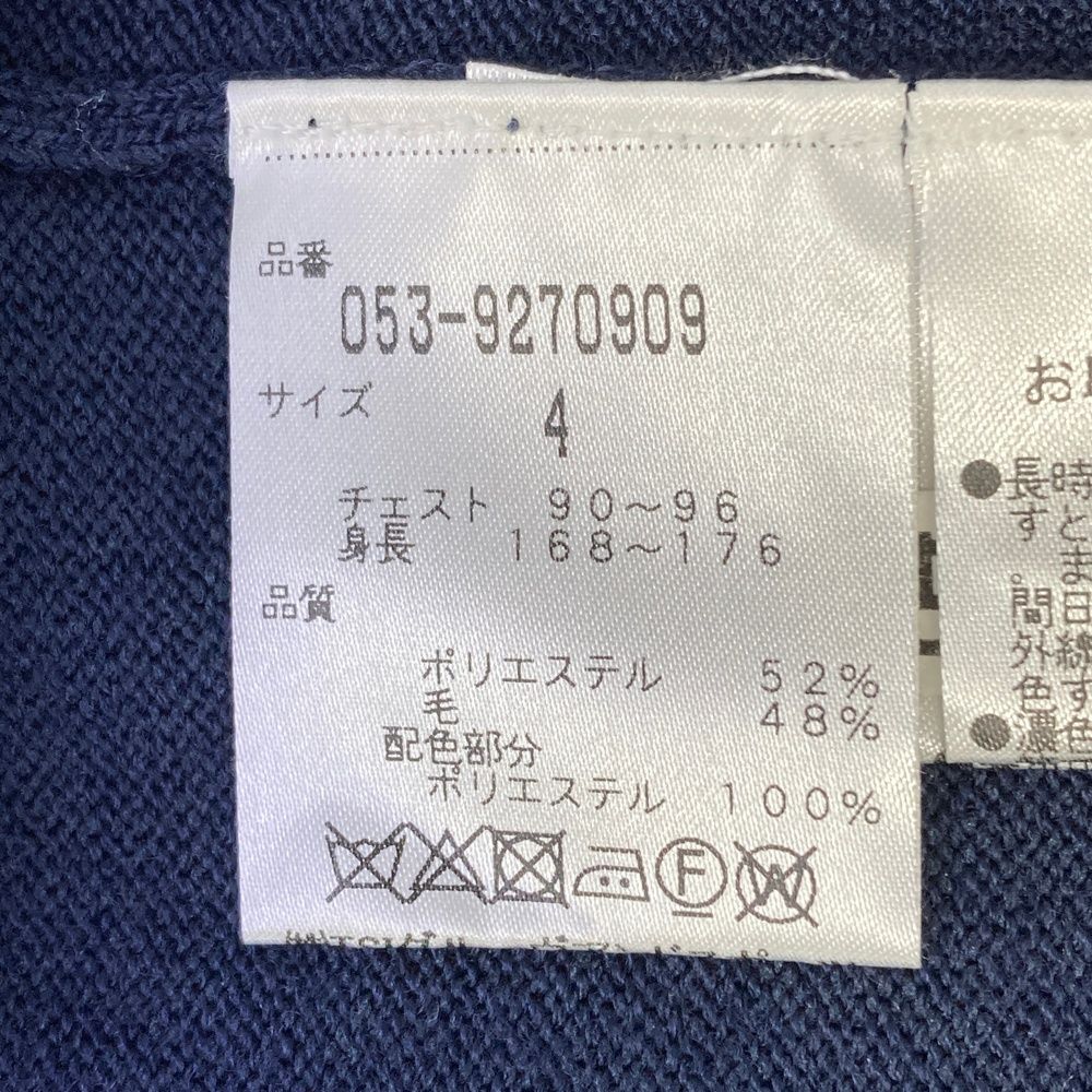 サイズ：4 PEARLY GATES パーリーゲイツ 長袖ニットセーター ネイビー