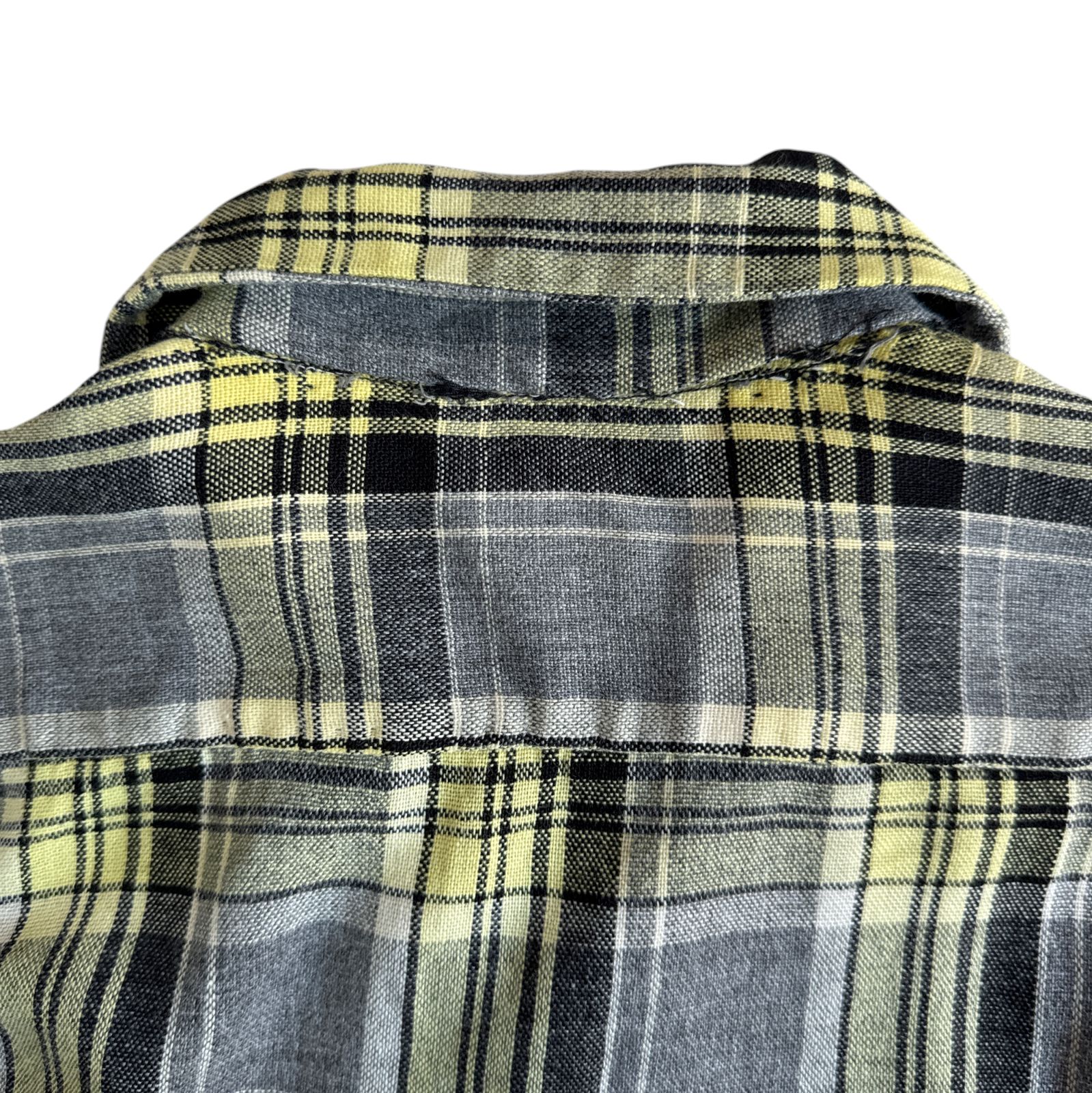 50s - 60s Unknown 開襟 ウールシャツ M-Lサイズ オンブレチェック