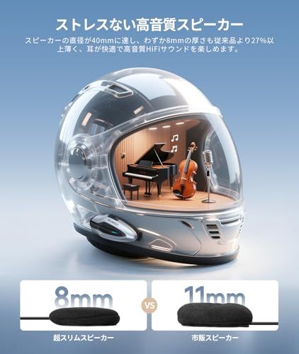 JESIMAIK バイク インカム H6 バイク用インカム QIK-Mesh2.0 音楽