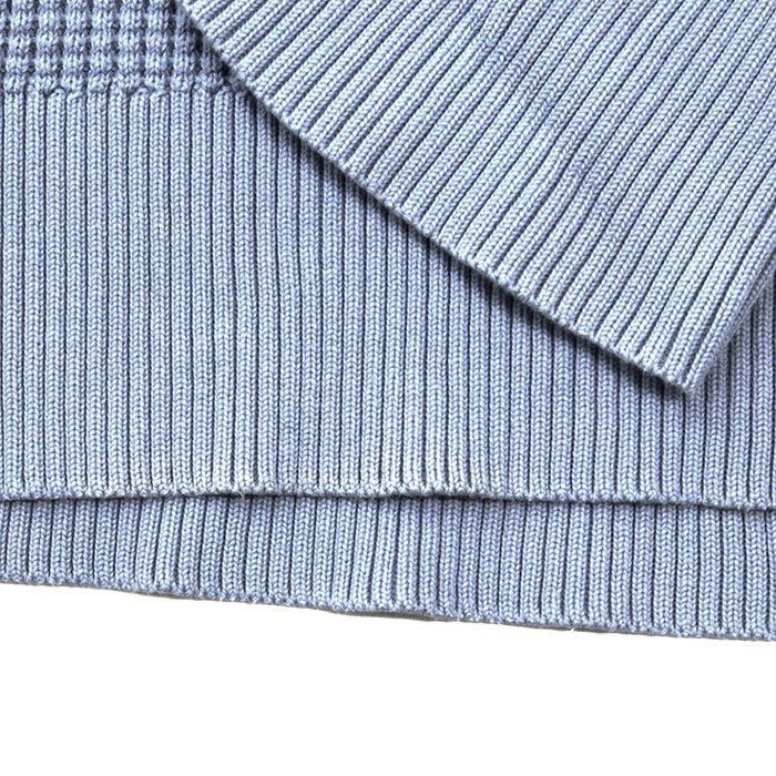 MONCLER 【SALE】MONCLER モンクレール ニット ワッフル 2023年製 ロゴ プリント ラバーワッペン クルーネック ロングスリーブ 長袖 トップス メンズ サイズ XL サックスブルー 青 ブルガリア製 モンクレール ワッフル ニット サイズ:M ネイビー