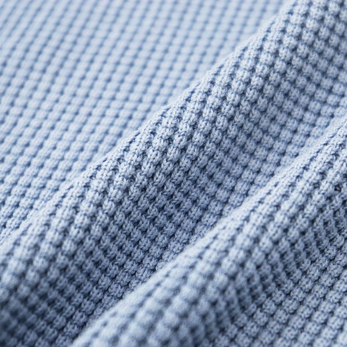 MONCLER 【SALE】MONCLER モンクレール ニット ワッフル 2023年製 ロゴ プリント ラバーワッペン クルーネック ロングスリーブ 長袖 トップス メンズ サイズ XL サックスブルー 青 ブルガリア製 モンクレール ワッフル ニット サイズ:M ネイビー