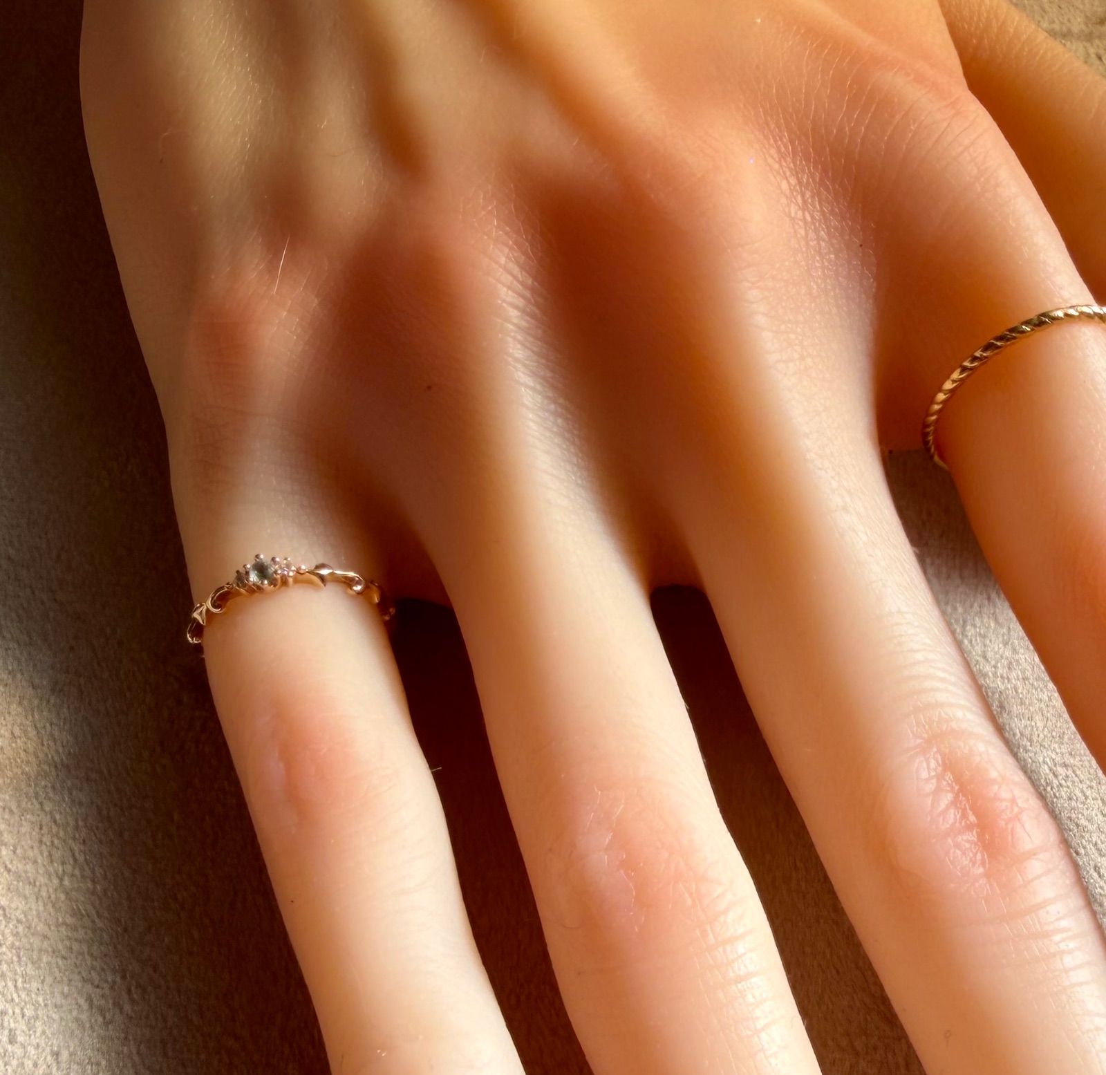 agete◇K10*4号*色石×ダイヤモンドピンキーリング*アガット - メルカリ