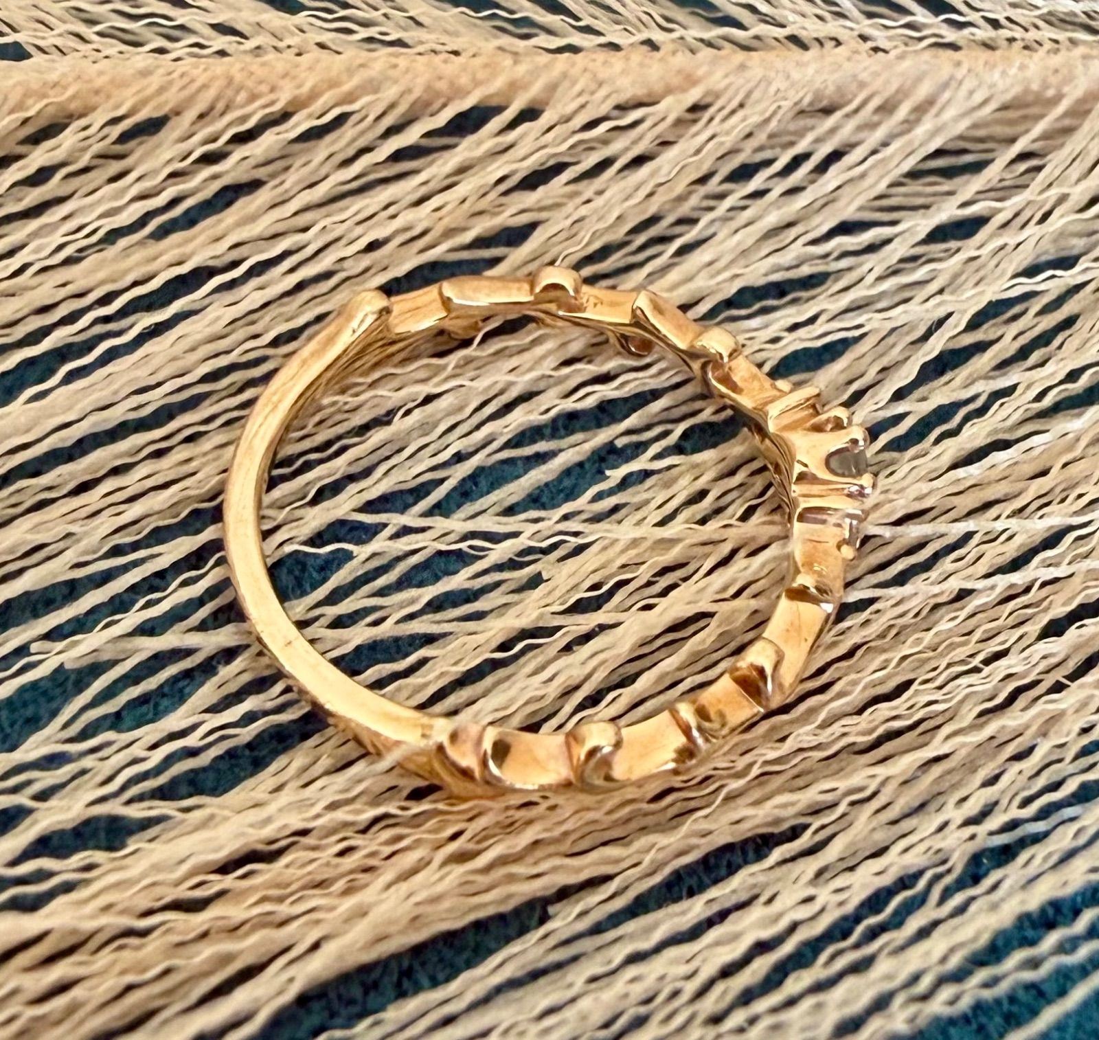 agete◇K10*4号*色石×ダイヤモンドピンキーリング*アガット - メルカリ