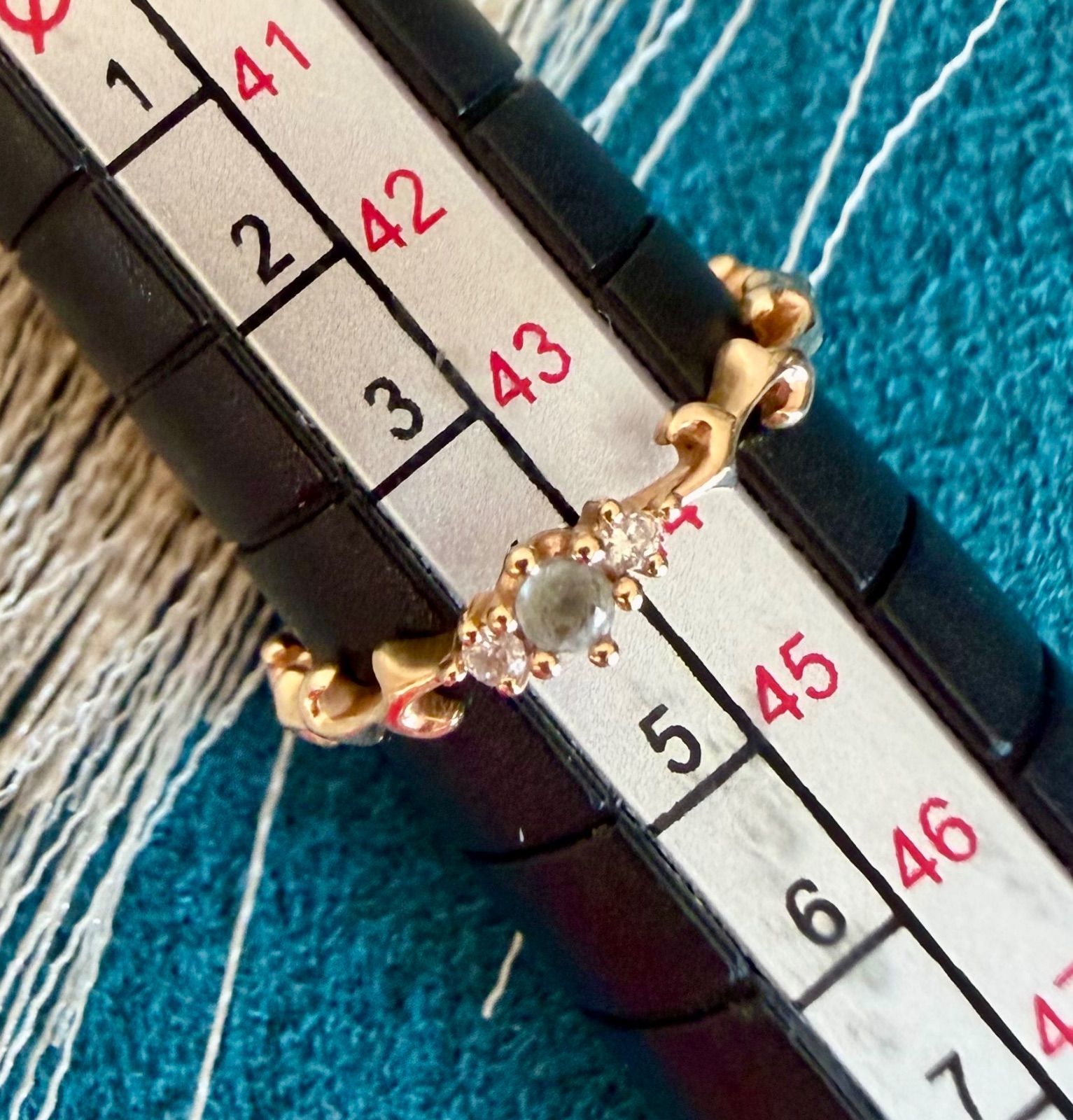 agete◇K10*4号*色石×ダイヤモンドピンキーリング*アガット - メルカリ