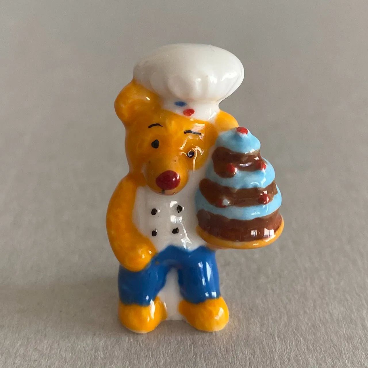 ミニチュアベアセット フランス作家☆ パティシエくまさんのフェーブ／フランス雑貨／陶器ミニチュア