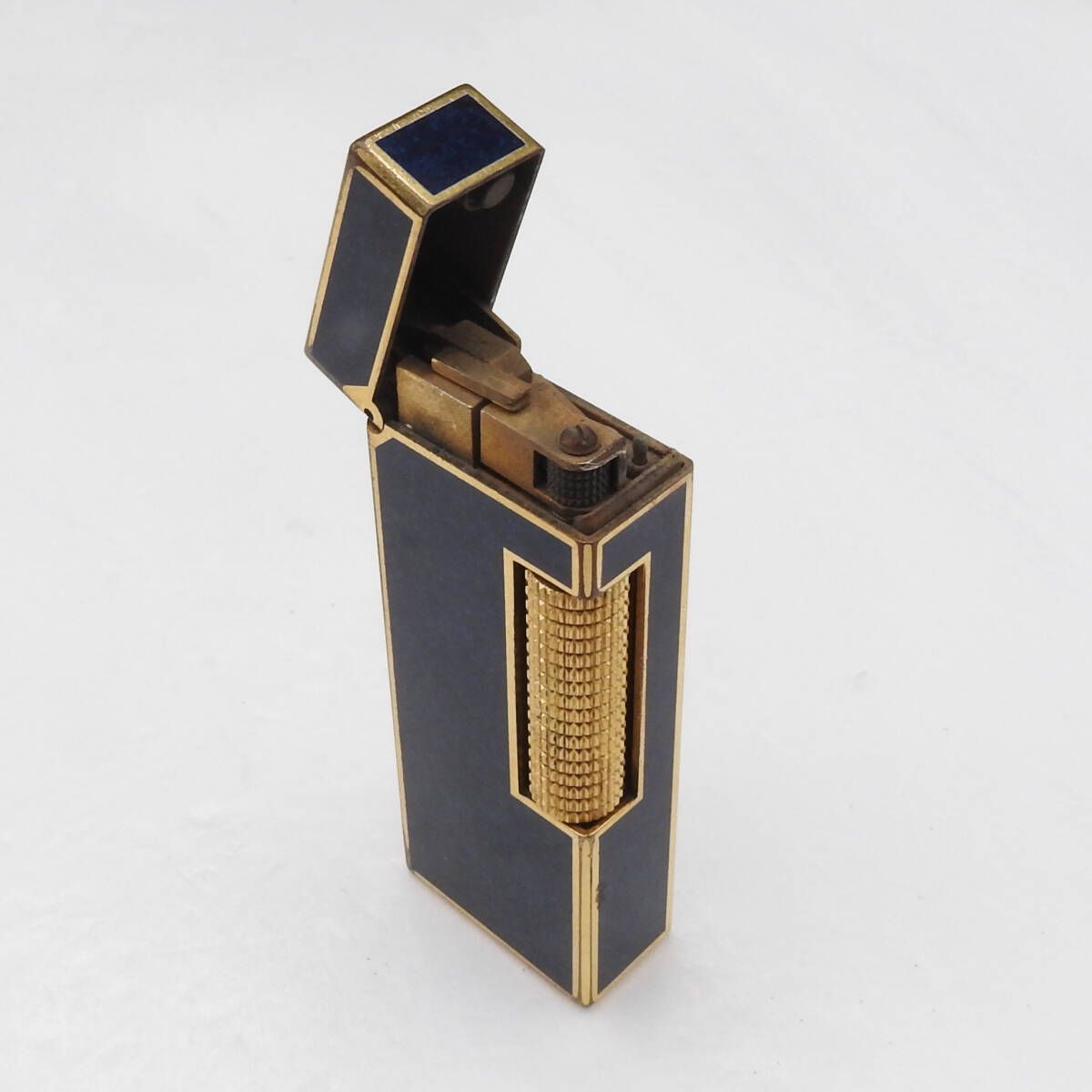 着火確認済み】ダンヒル dunhill ガスライター ブルーラピス柄