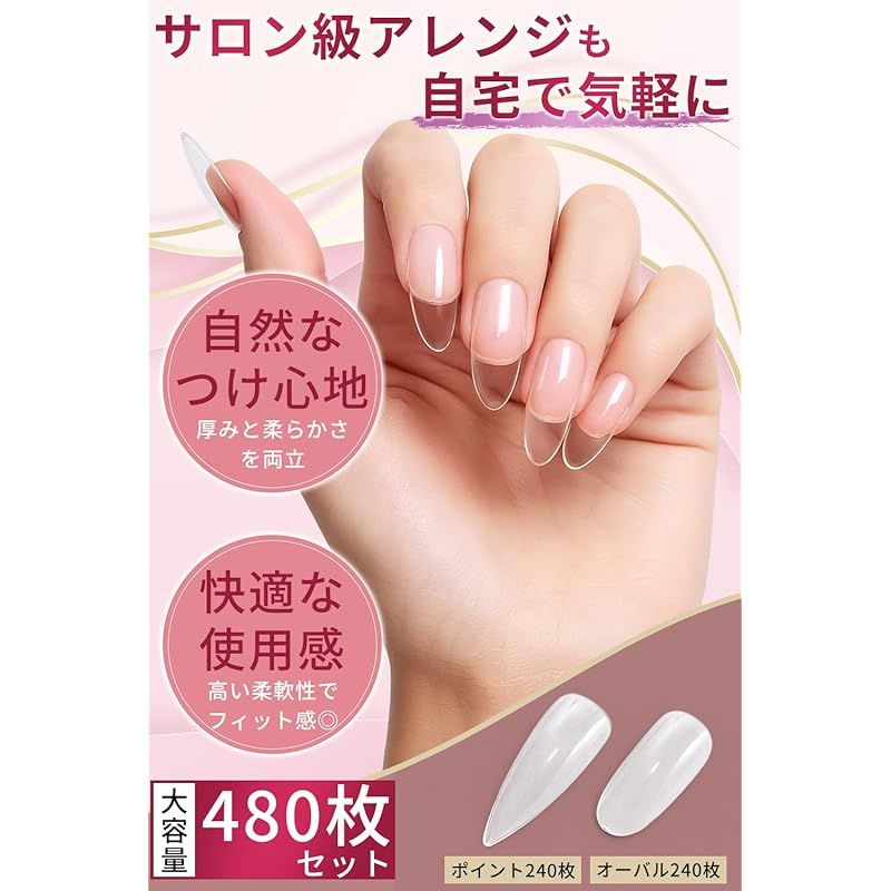 Dawnlord ネイルチップ 透明 つけ爪 練習用 【現役1級ネイリスト監修