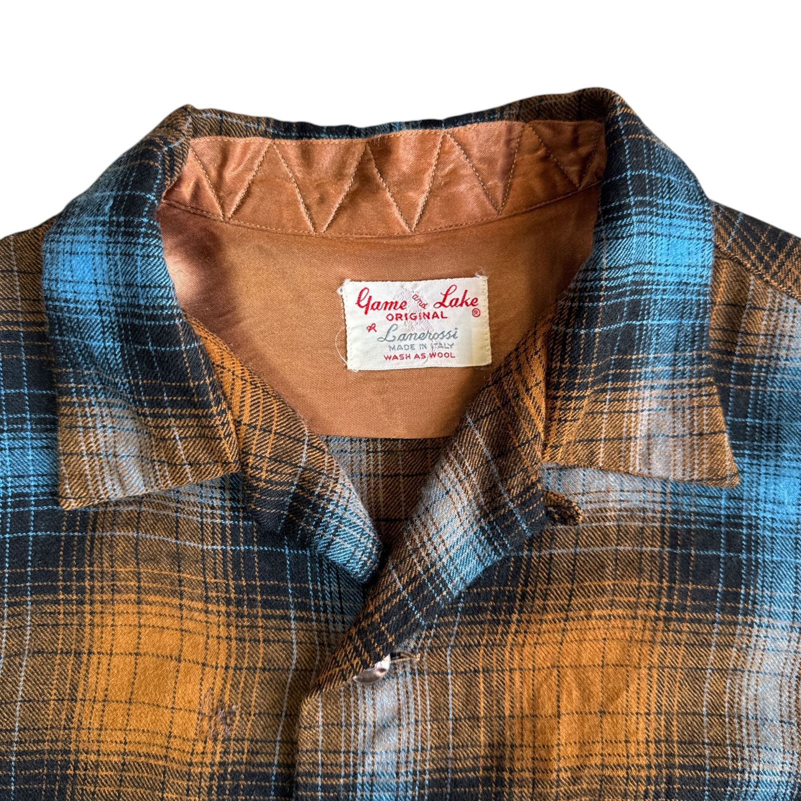 50s - 60s Game and Lake Lanerossi 開襟 ウールシャツ L-XLサイズ