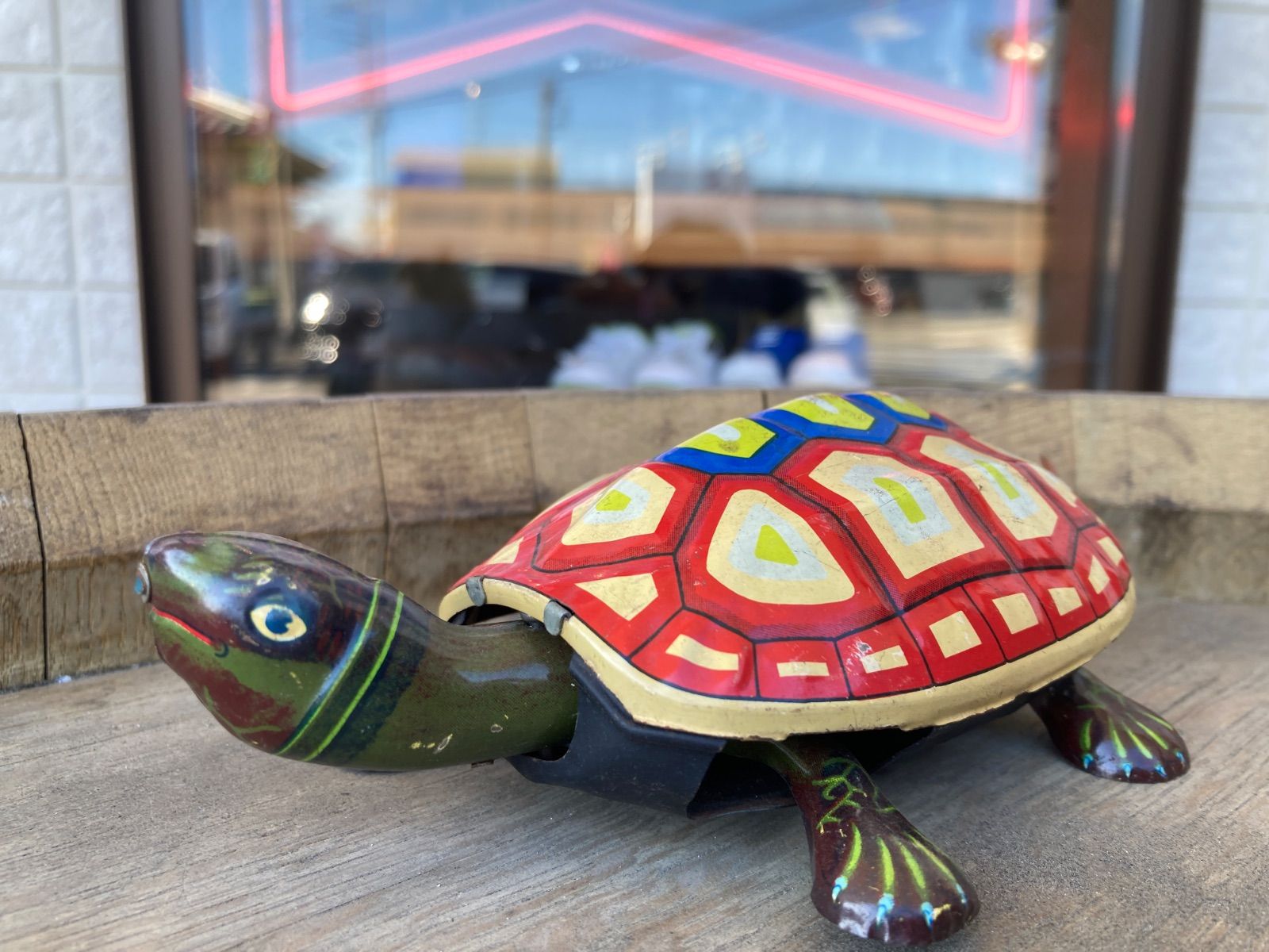 MP082) 1960年代 中山商会 Wind up Tortoise ブリキ 玩具 亀 かめ 尻尾