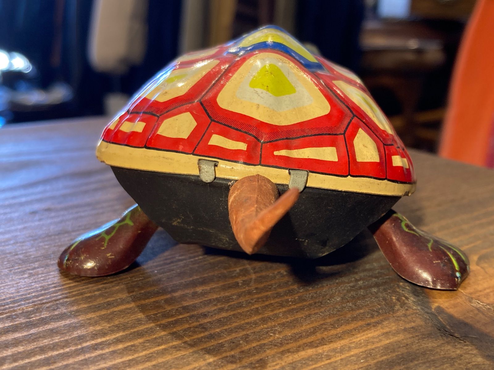 MP082) 1960年代 中山商会 Wind up Tortoise ブリキ 玩具 亀 かめ 尻尾