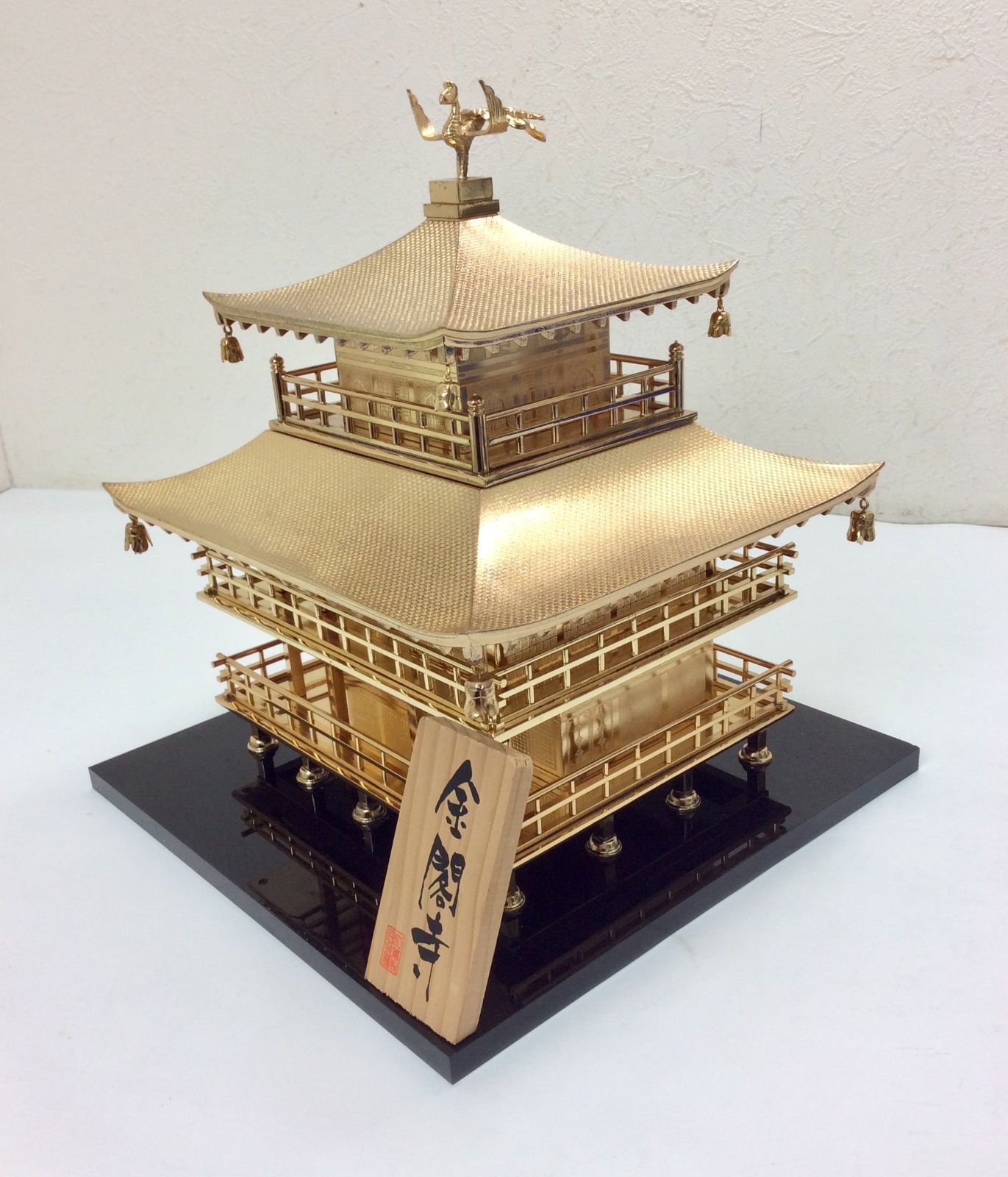 金閣寺 鹿苑寺 置物 オブジェ インテリア 金属工芸 レトロ 高さ：約