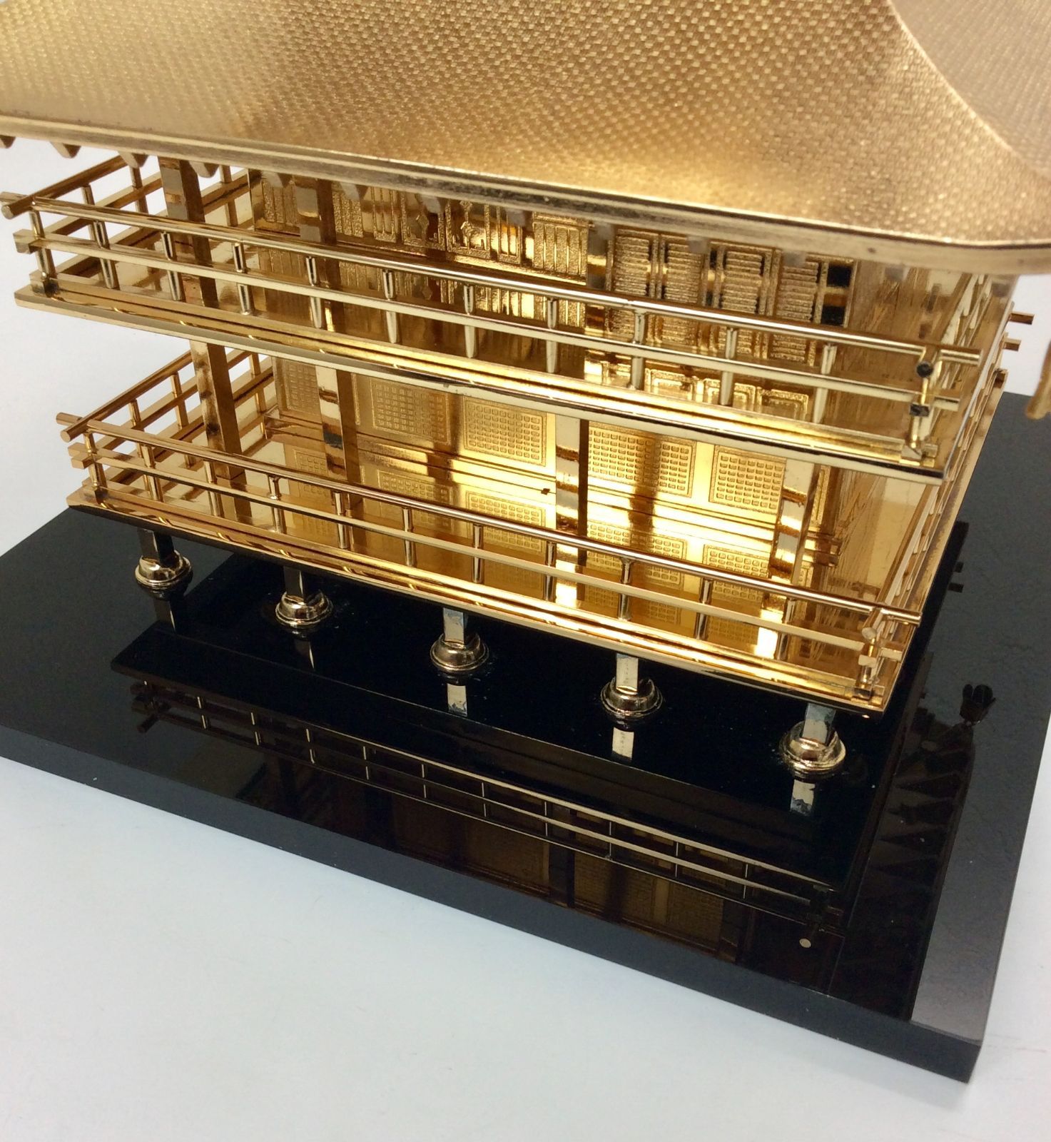 金閣寺 鹿苑寺 置物 オブジェ インテリア 金属工芸 レトロ 高さ：約