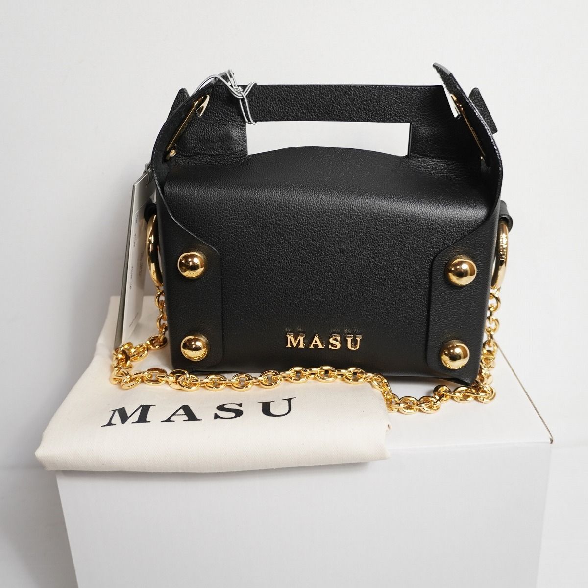 極美品 26SS MASU エムエーエスユー LEATHER CAKE BAG M26U6OJ008 
