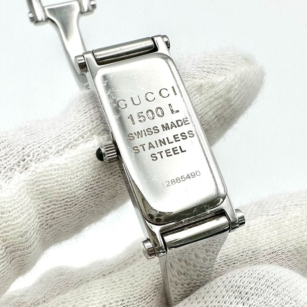 返品OK】新品電池交換済み GUCCI グッチ 1500L クォーツ 1Pダイヤ