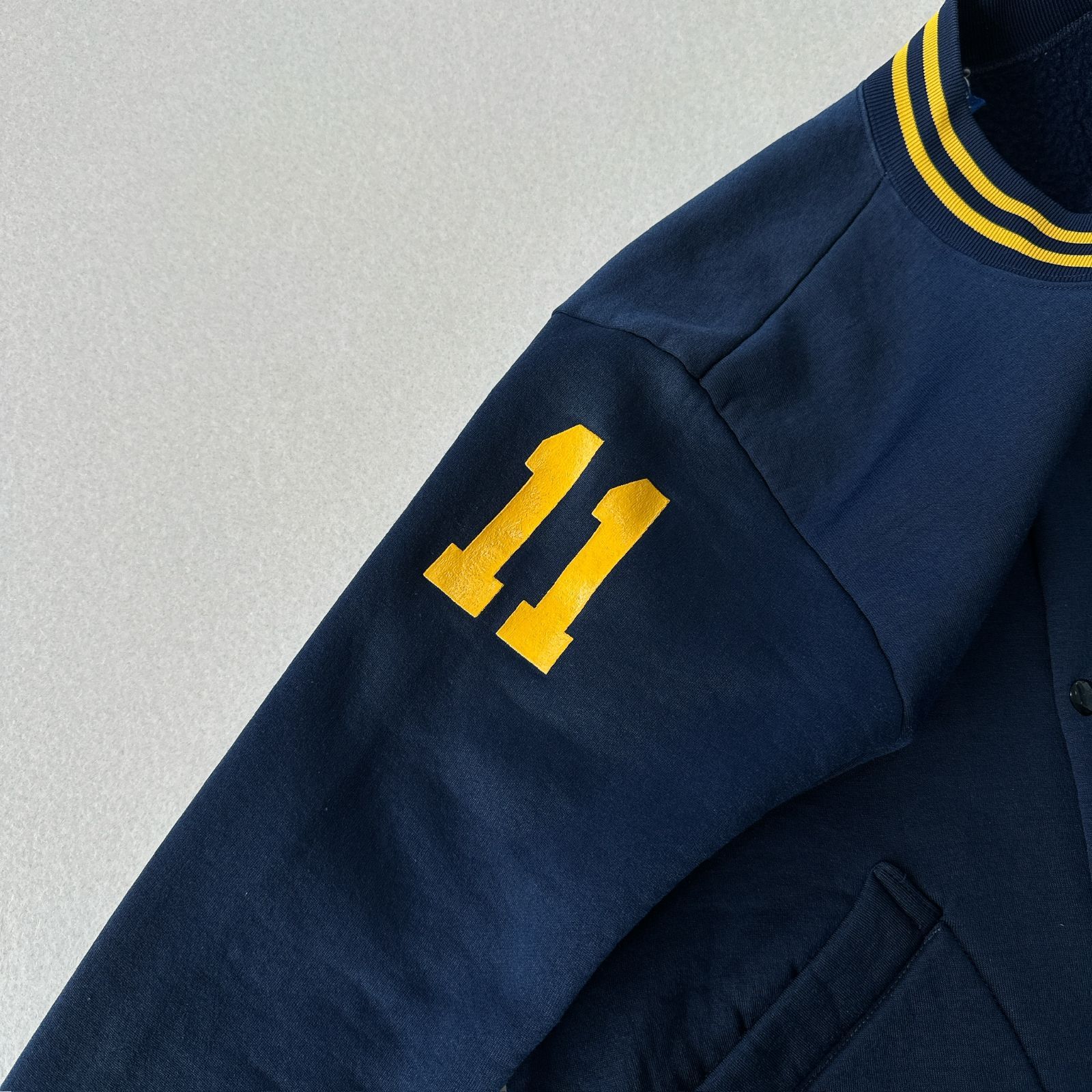 希少90s USA製】Champion 青タグ ボタスタ 豪華プリント ネイビー