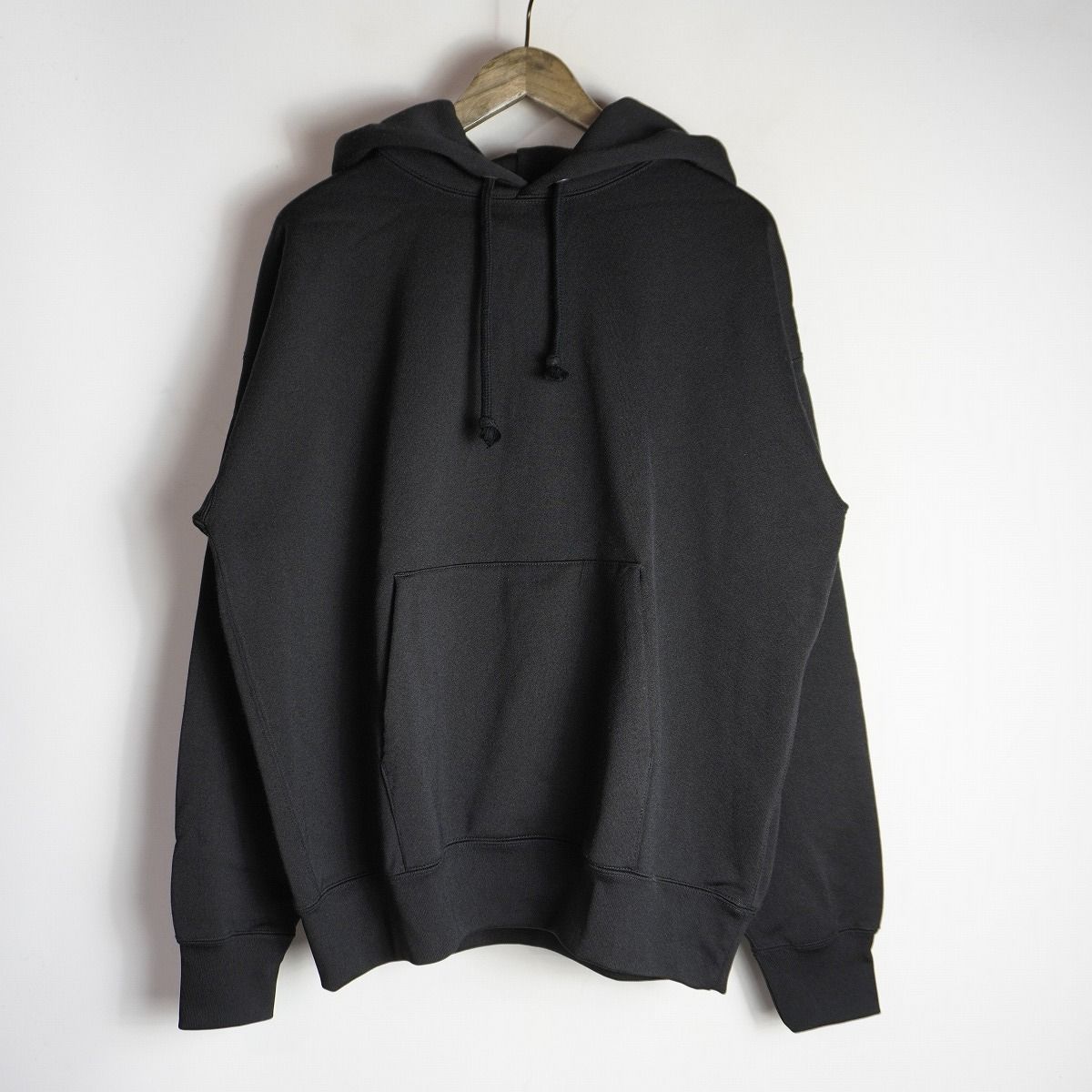 AURALEE バギーポリエステルスウェットパーカー ブラック サイズ4 正規 AURALEE オーラリー BAGGY POLYESTER SWEAT P/O PARKA バギー