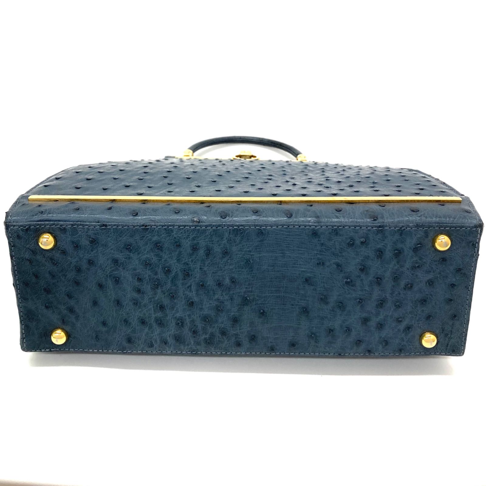 ◇COMTESSE◇コンテス オーストリッチ ハンドバッグ ブルー - メルカリ