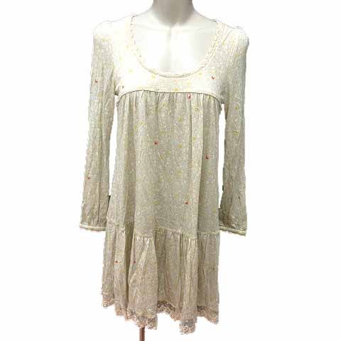 フランシュリッペ franche lippee ワンピース ミニ Uネック レース 花