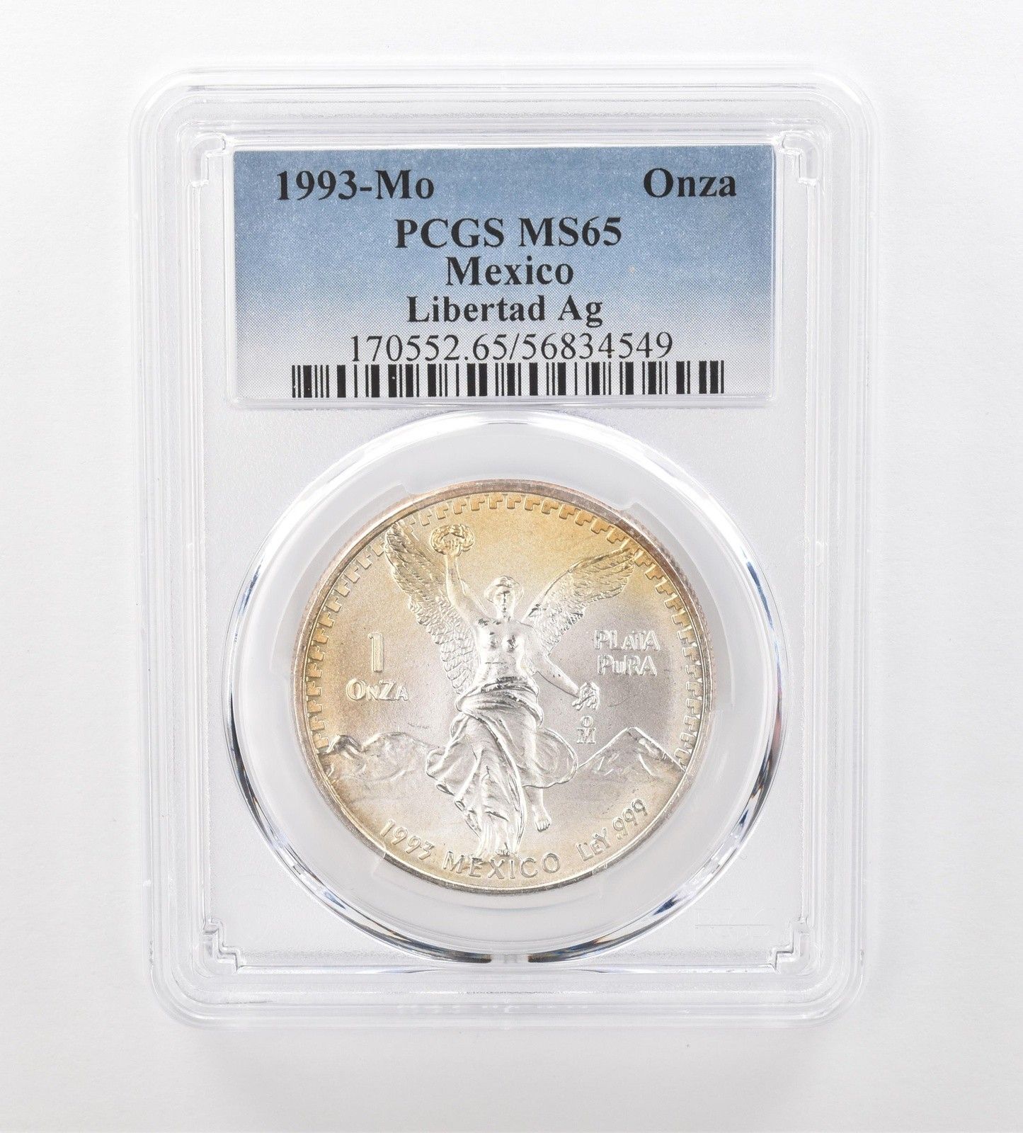 1993年 モ・メキシコ 1 オンザ シルバー リベルタッド MS65 PCGS